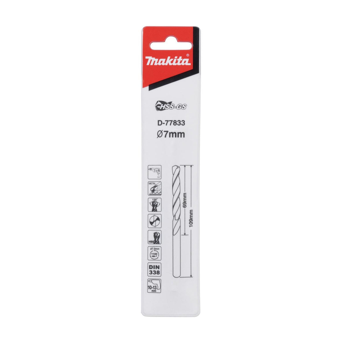 Broca Para Metal HSS-GS 7.0x109mm - Makita - Herram.cl