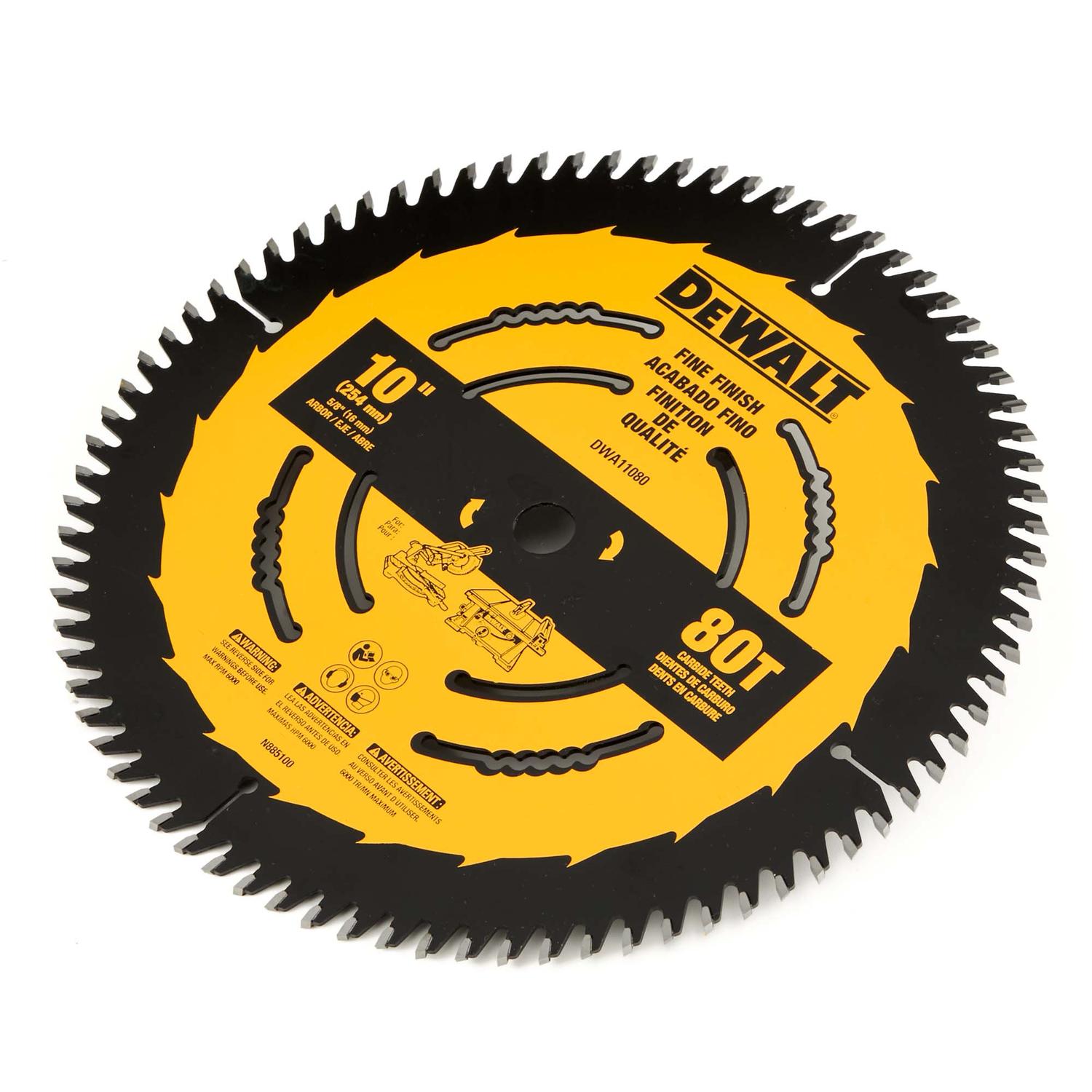 Disco De Sierra 10'' Eje 5/8'' 80 D (Corte Fino) - DeWalt - Herram.cl
