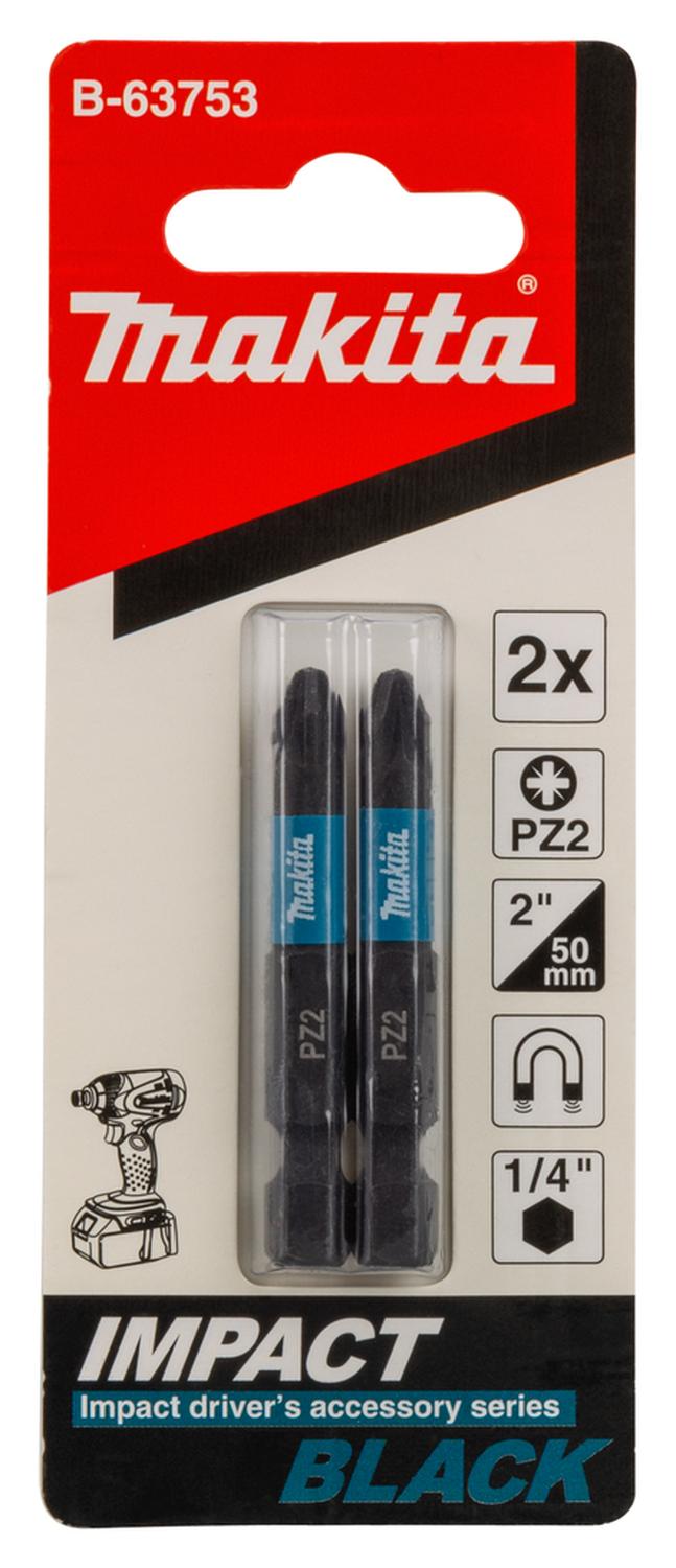 2 Puntas Impact Black PZ2 25mm - Makita - Herram.cl