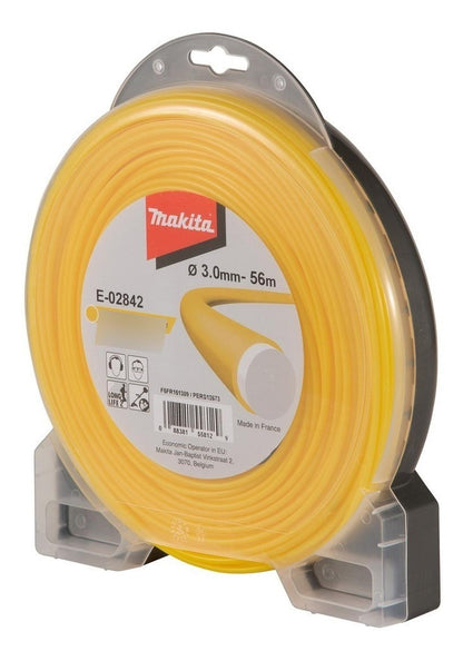 56m Nylon Redondo Amarillo Doble Capa 3,0mm - Makita - Herram.cl
