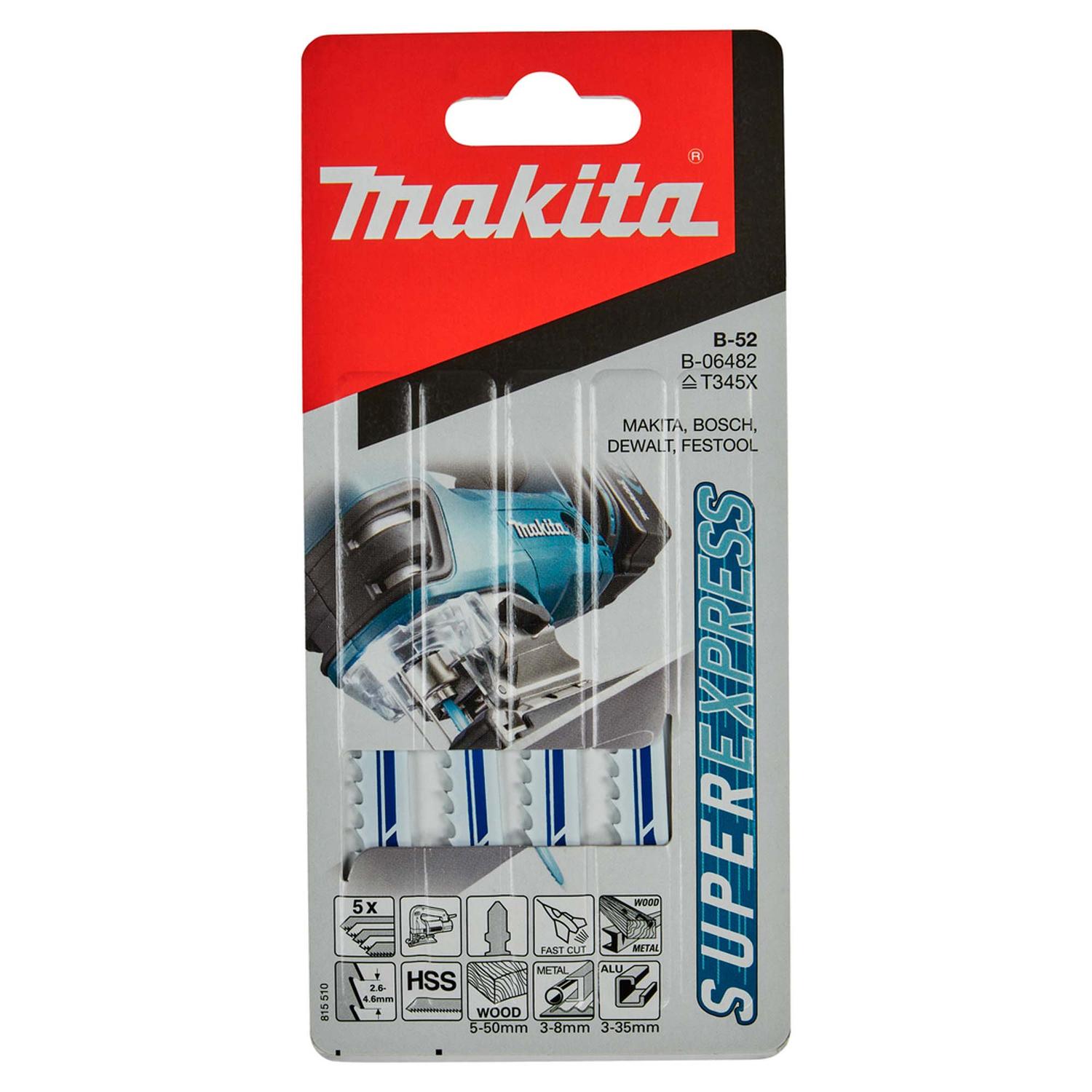 Hoja de calar SUPEREXPRESS HSS B - 52 100mm 5 Pzas - Makita - Herram.cl