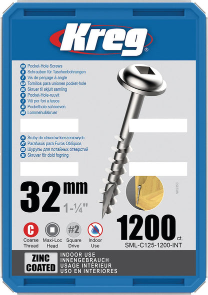Tornillos Para Orificios Ocultos 1 1/4'' (1200 Und.) - Kreg - Herram.cl