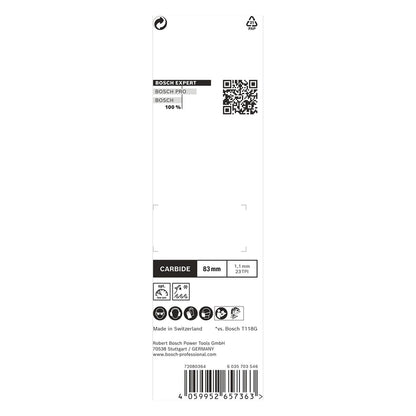 Hoja Caladora Bosch Expert T118AHM Inox Metal Fino 2 Piezas - Herram.cl