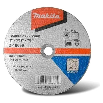 Discos Corte Metal Recto 9''x2,5mm A30S - Makita - Herram.cl