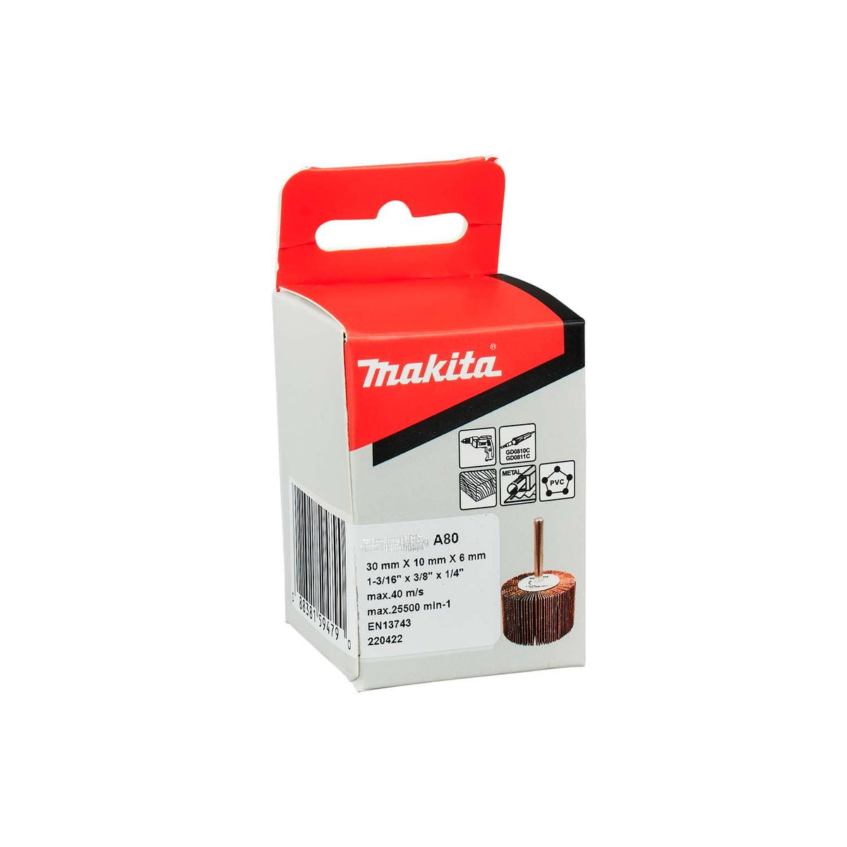 Rueda Traslapada 30x10mm Vástago 1/4'' - Makita - Herram.cl