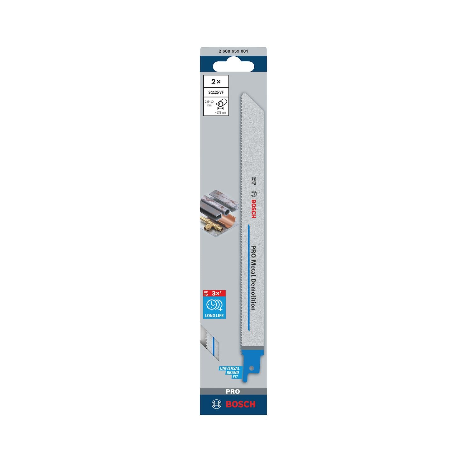 Hoja de sierra sable PRO Metal Demolition 225mm 2 Pzas - Bosch - Herram.cl