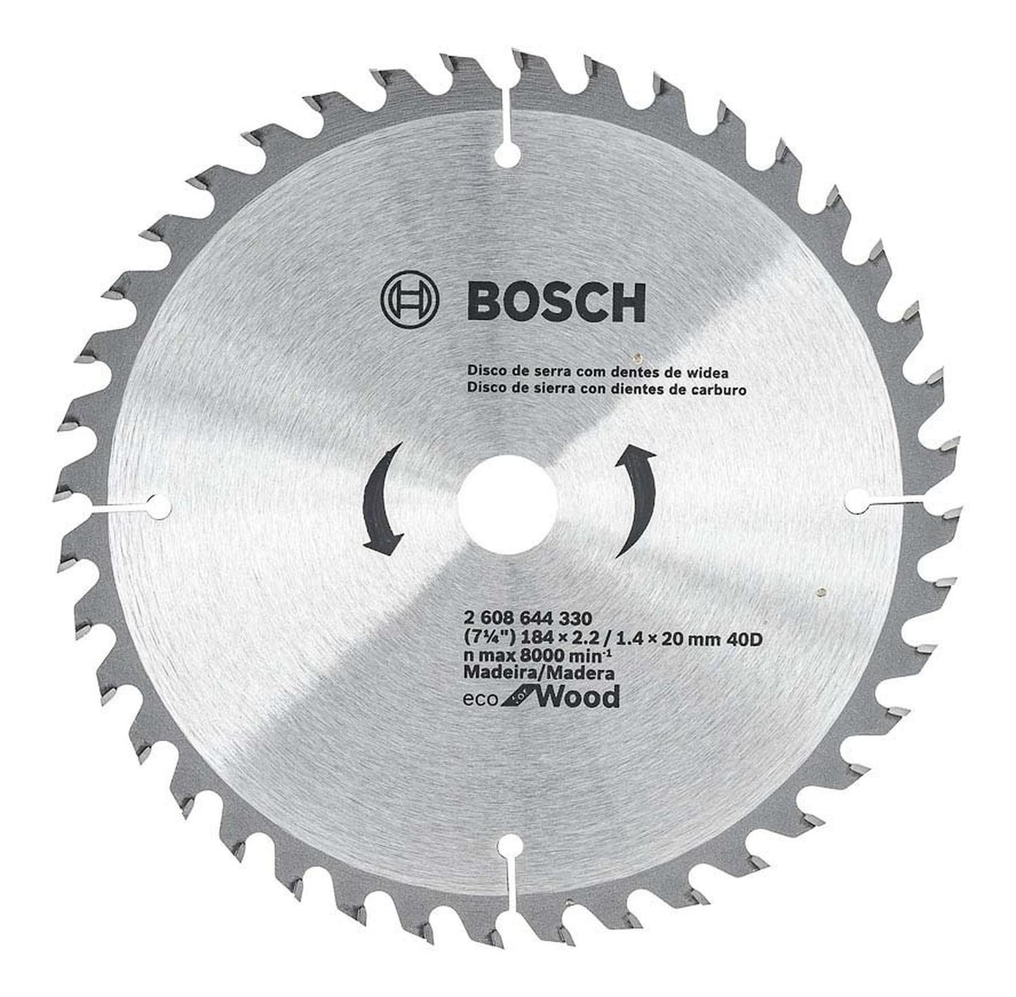 Disco De Sierra Circular Bosch Eco For Wood 7 1/4'' 40 D - Herram.cl