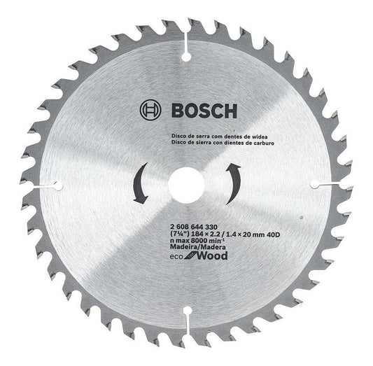 Disco De Sierra Circular Bosch Eco For Wood 7 1/4'' 40 D - Herram.cl