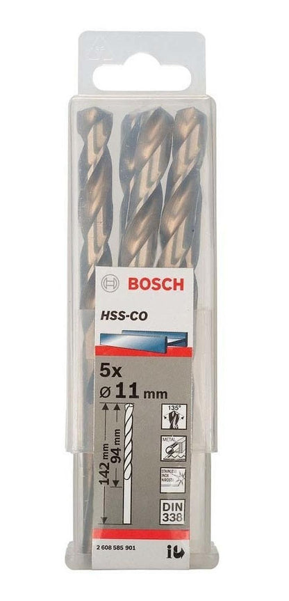Pack 5 Brocas Para Metal HSS - Co 11mm (cobalto) - Bosch - Herram.cl