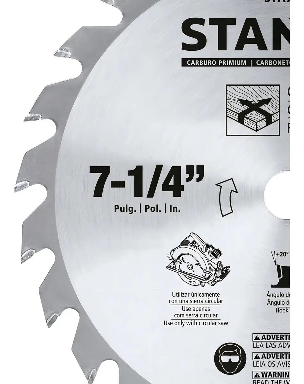Disco Sierra Circular 7-1/4'' 24 Dientes STA7737 - Stanley - Herram.cl