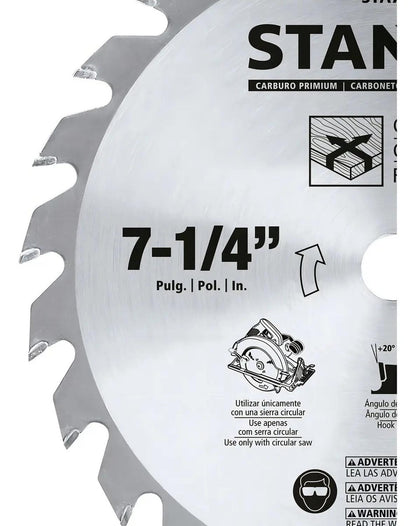 Disco Sierra Circular 7-1/4'' 24 Dientes STA7737 - Stanley - Herram.cl