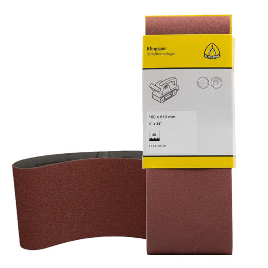 Pack 3 Lijas de Banda 4''x24'' Madera/Metal - Klingspor - Herram.cl