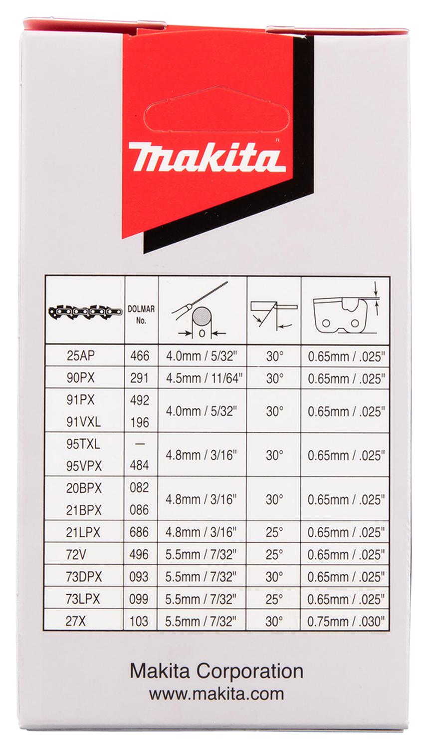 Cadena Para Motosierra 10''/3/8''/1.3mm/40 Eslab - Makita - Herram.cl