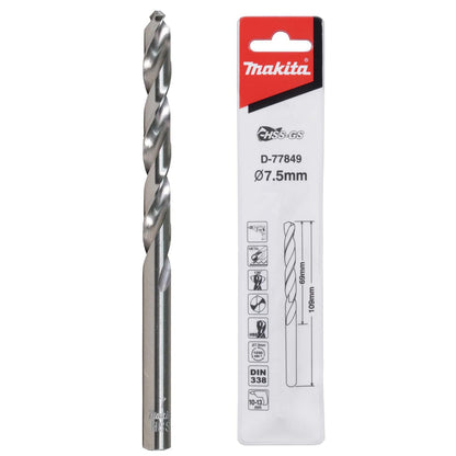 Broca Para Metal HSS - GS 7.5x109mm - Makita - Herram.cl