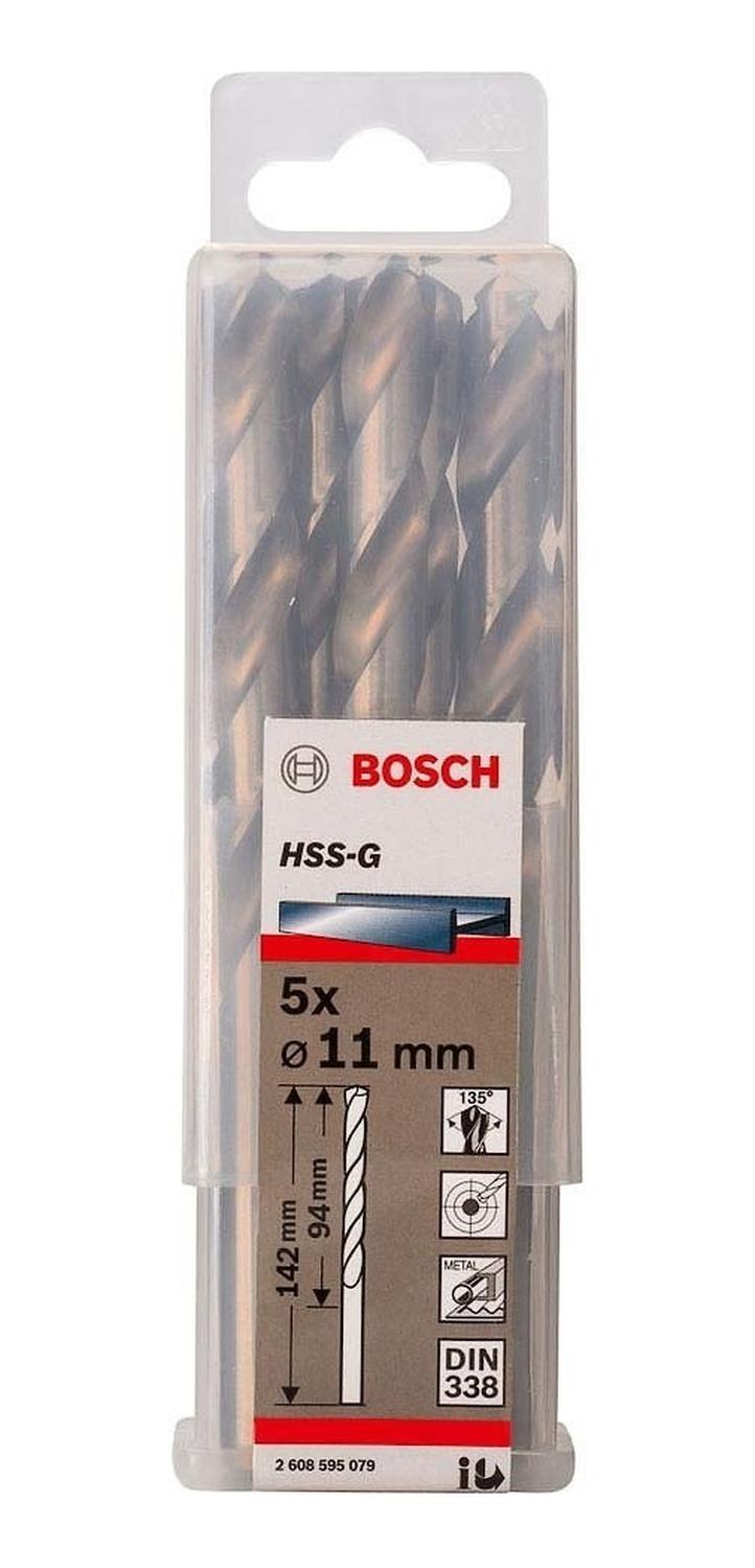 Caja Con 5 Unidades Broca Para Metal Bosch HSS - G 11mm - Herram.cl