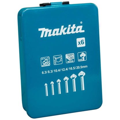 Juego De Avellanadores HSS 6.3 - 20.5mm / 6 Pzas. - Makita - Herram.cl