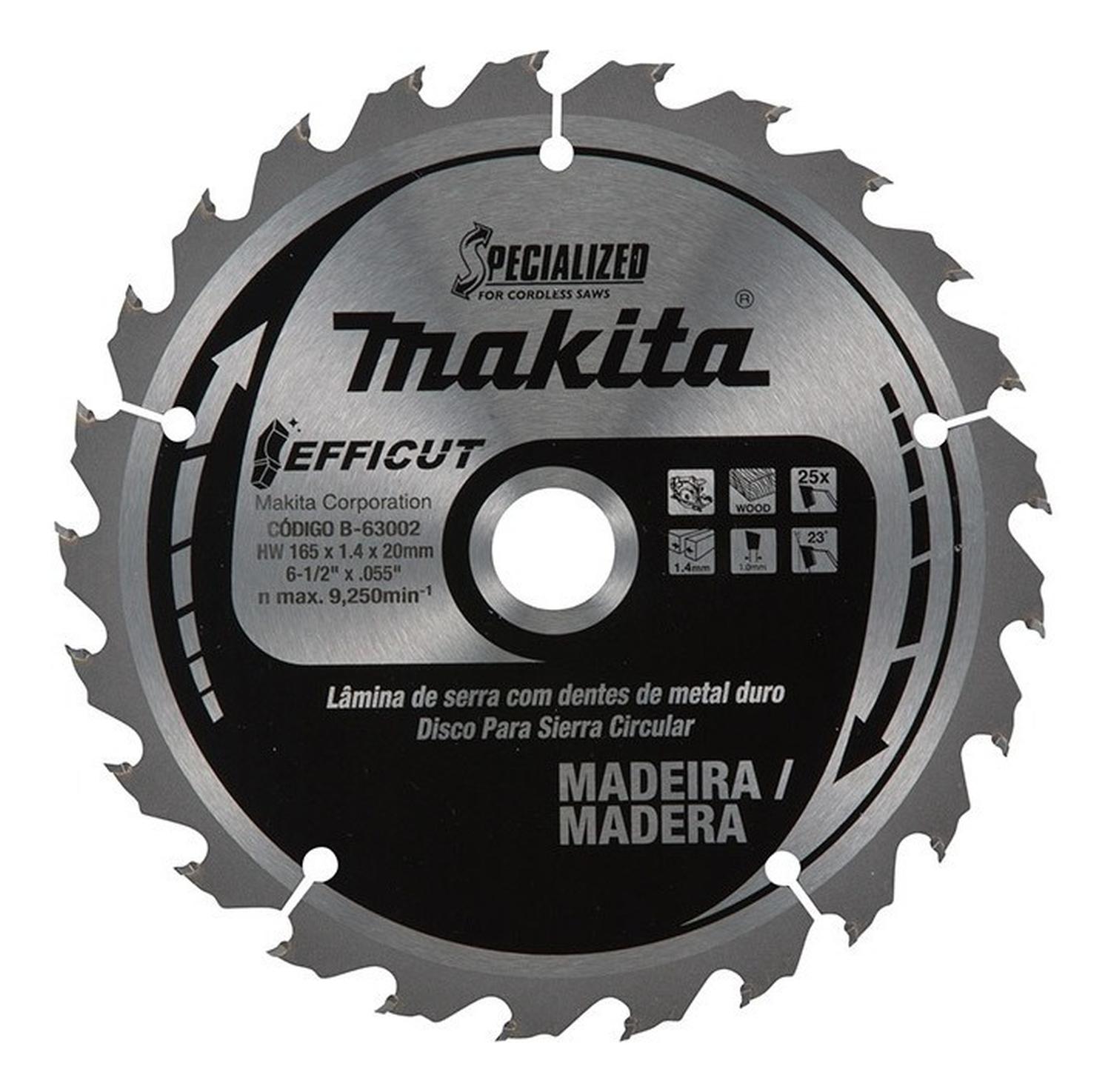 Disco Sierra TCT Efficut 6 - 1/2''x20mm 25 D - Makita - Herram.cl