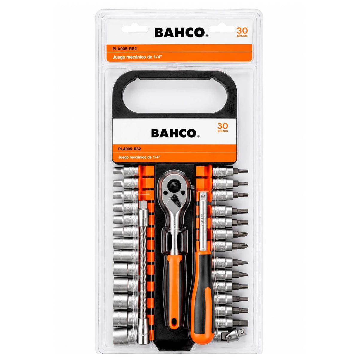 Set Dados 1/4'' 30 Pzas Carraca 72 Dientes - Bahco - Herram.cl