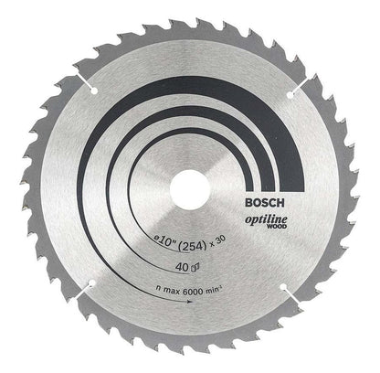 Disco De Sierra Circular Optiline 254mm (10'') 40 D - Bosch - Herram.cl