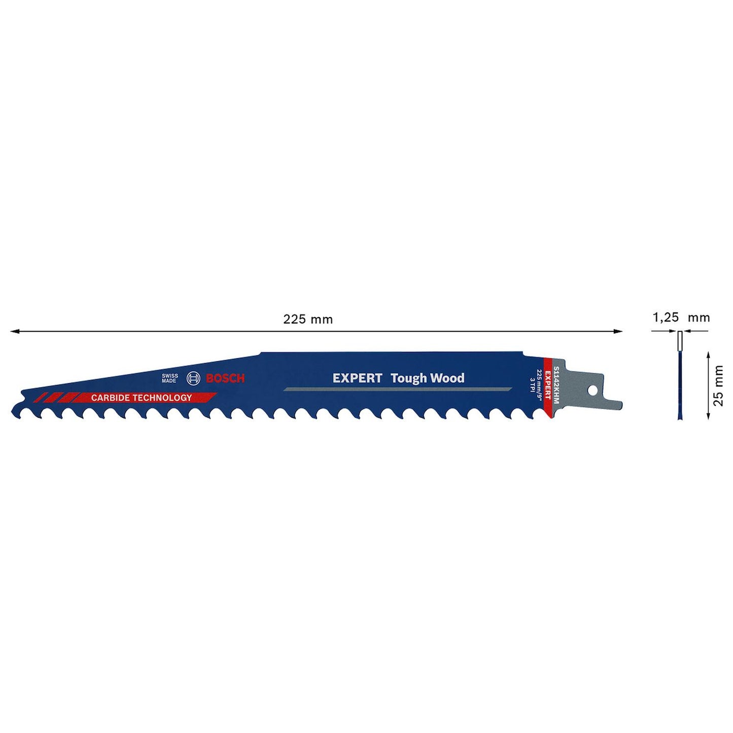 Hoja de Sierra Sable EXPERT Tough Wood 225mm - Bosch - Herram.cl