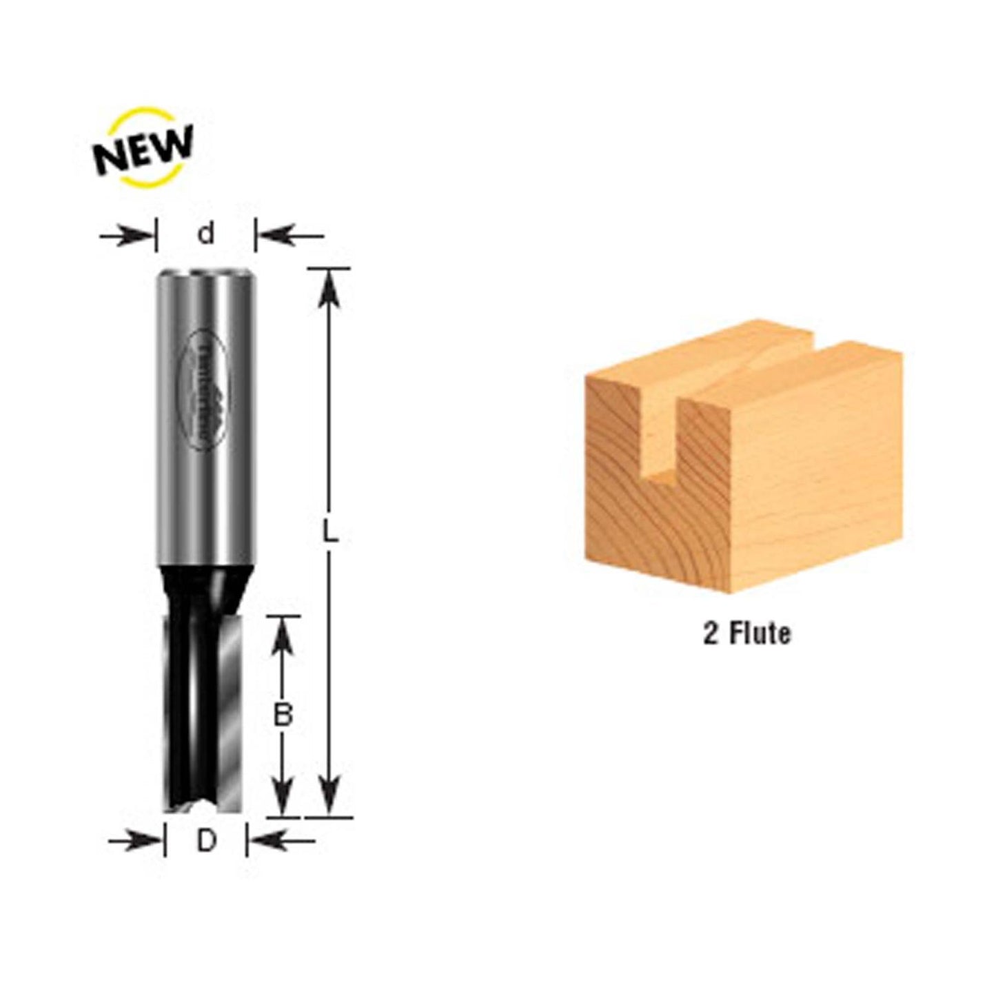 Fresa Recta 2 Filos 1/2''x1'' Toma 1/2'' - Timberline - Herram.cl