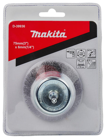 Grata Copa Acero Ondulado 75mm (3'') Toma 1/4'' - Makita - Herram.cl