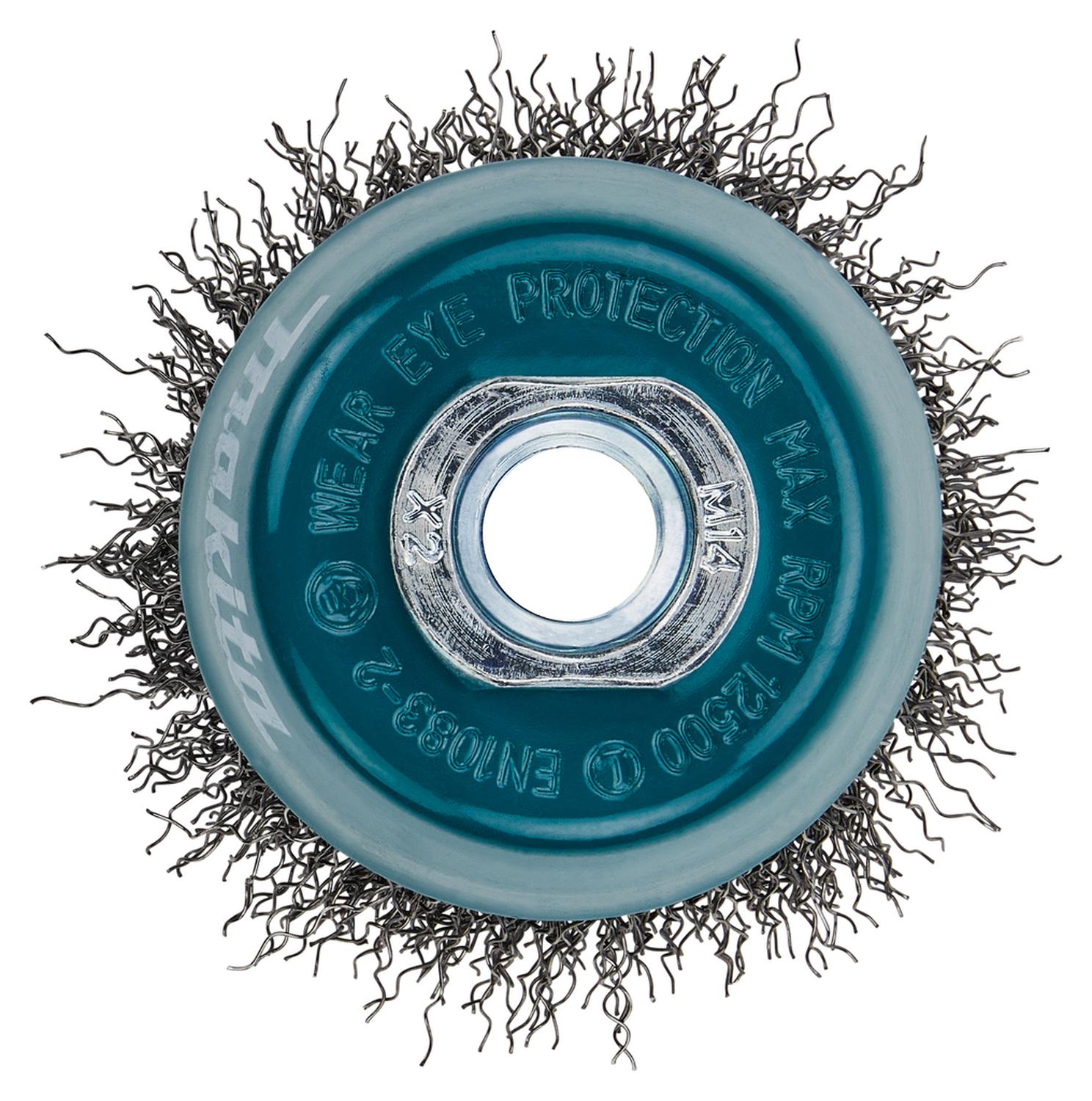Grata Copa Acero Rizado 2 - 1/2'' (60x0,3mm) / M14 - Makita - Herram.cl