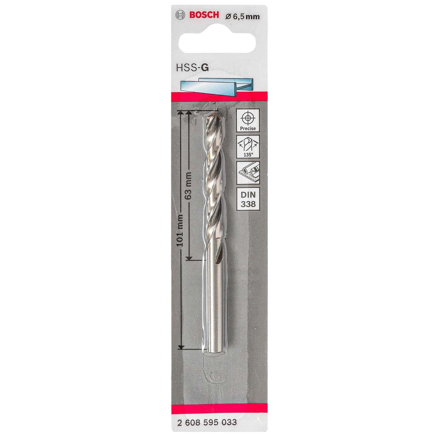 Broca Metal HSS - G 6.5mm - Blister - Bosch - Herram.cl