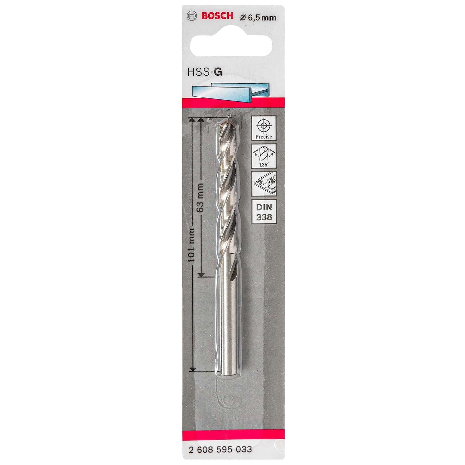 Broca Metal HSS - G 6.5mm - Blister - Bosch - Herram.cl
