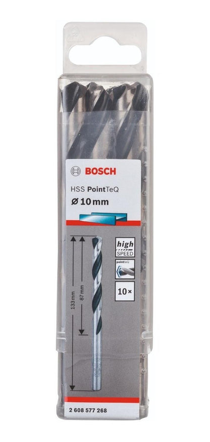 Caja Con 10 Unidades Broca Para Metal HSS - pointteq 10mm - Herram.cl