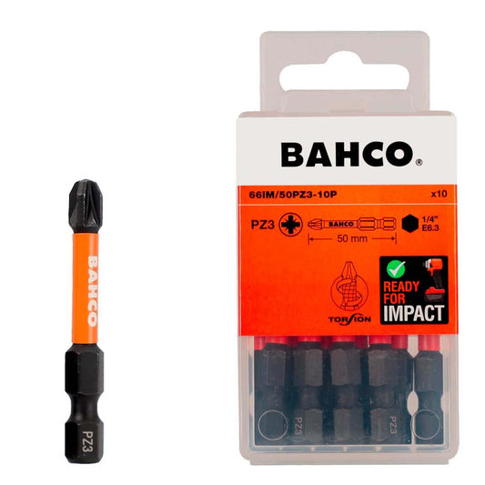 Puntas De Impacto De Torsión PZ3x50mm 10 Pzas - Bahco - Herram.cl