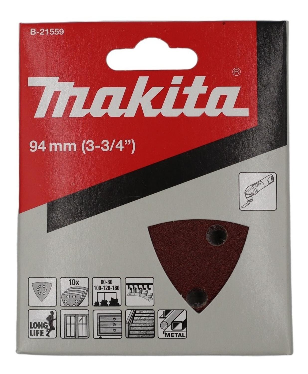 Pack 10 Lijas Con Velcro Triangular Madera Surtido - Makita - Herram.cl
