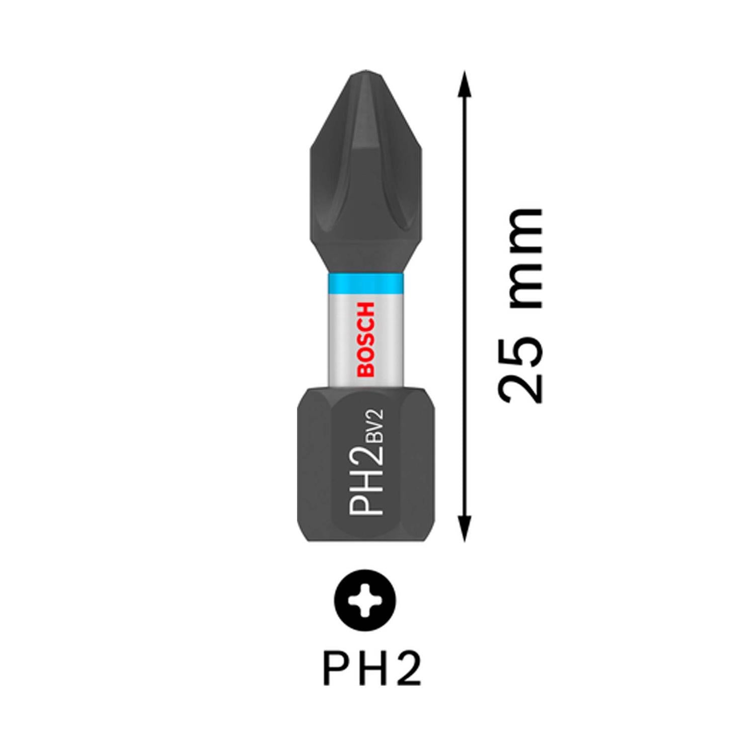 Puntas PRO Impact PH2x25mm 25 Pzas - Bosch - Herram.cl