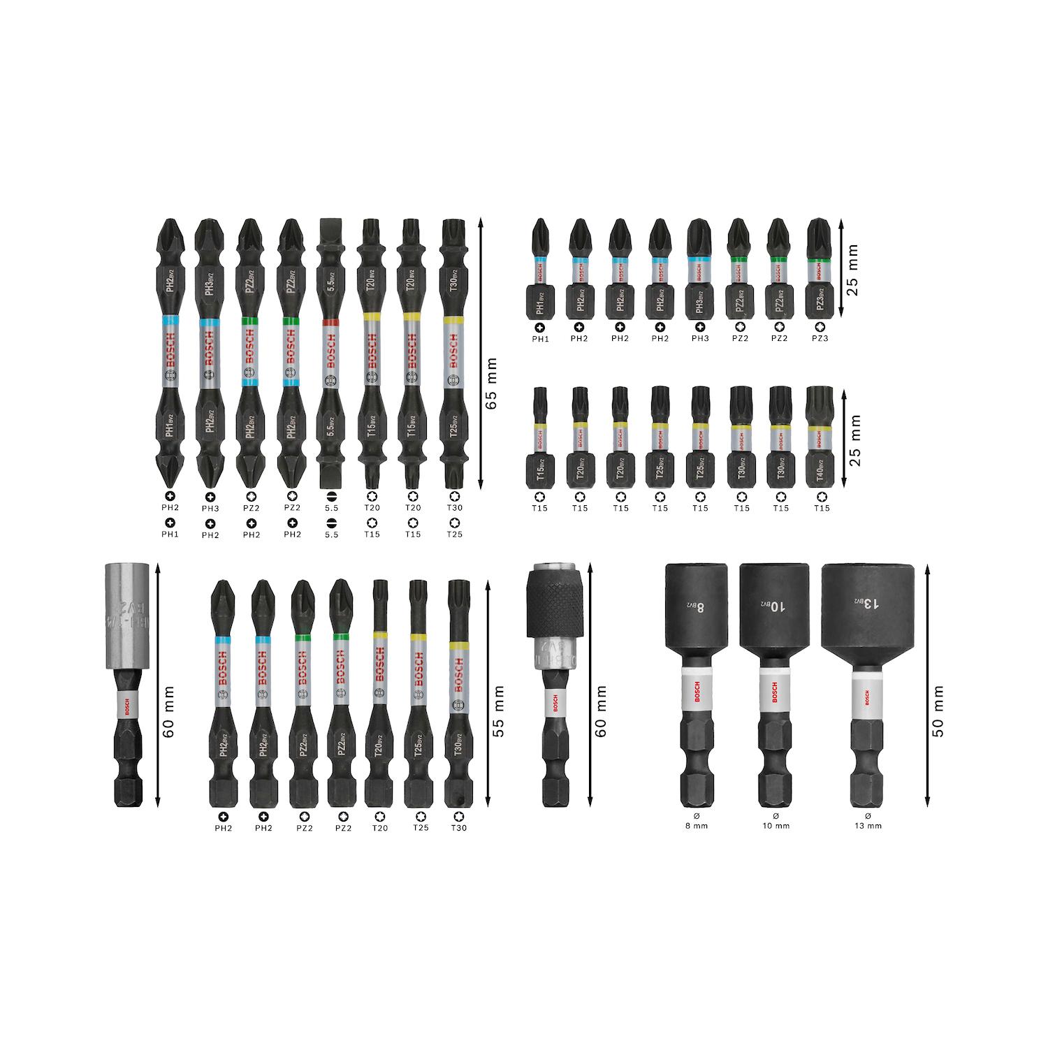 Kit De Puntas PRO Impact Pick+Click 36 Pzas - Bosch - Herram.cl