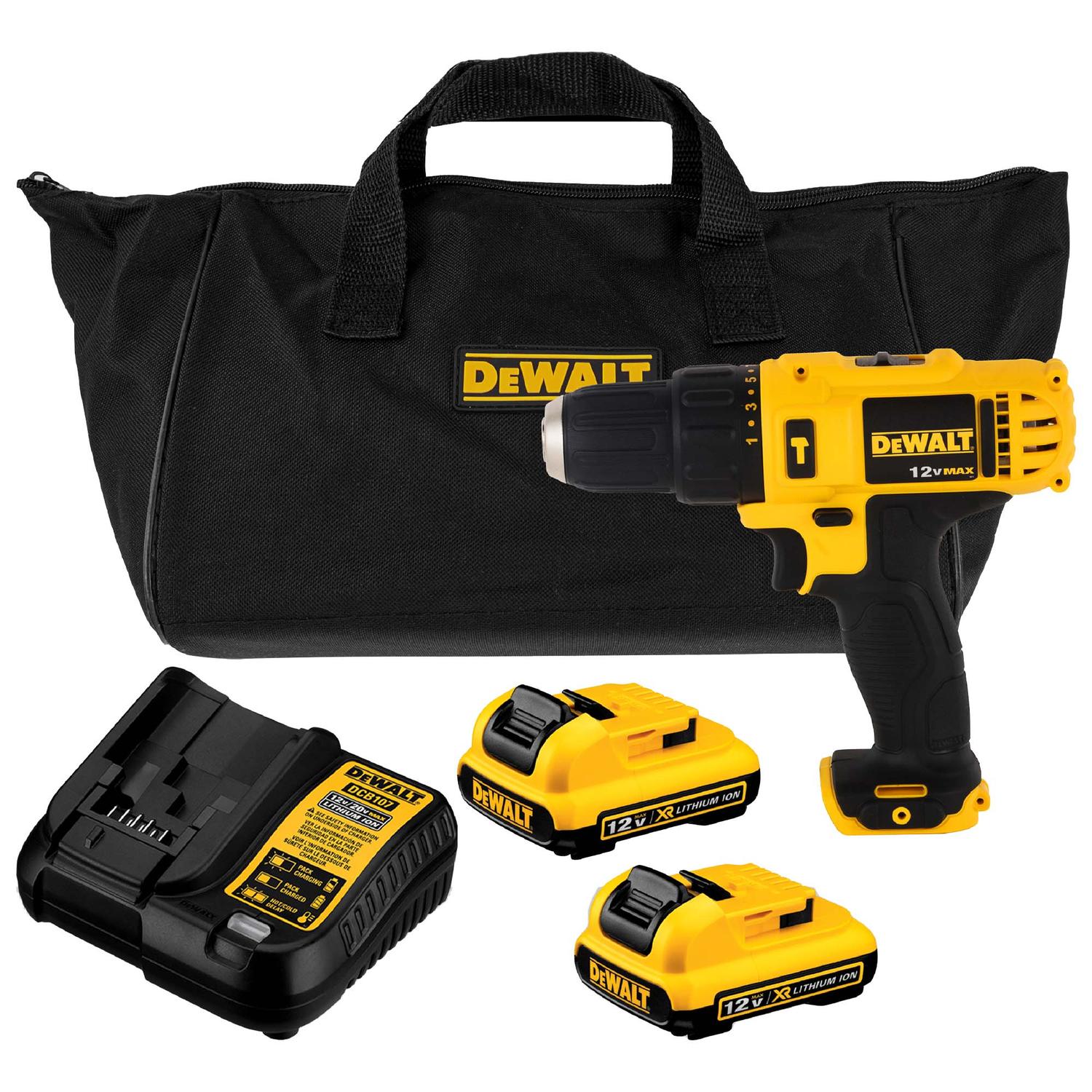 Taladro Percutor/Atornillador 12V/ 10mm DCD716D2 - B2 - Dewalt - Herram.cl