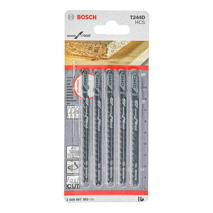 Hoja de calar HCS 100mm / 5 - 6 TPI /T244D 5 Und - Bosch - Herram.cl