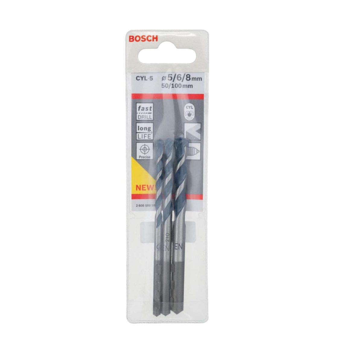 Set 3 Brocas Concreto Bosch CYL-5 Widia 5 6 y 8mm - Herram.cl