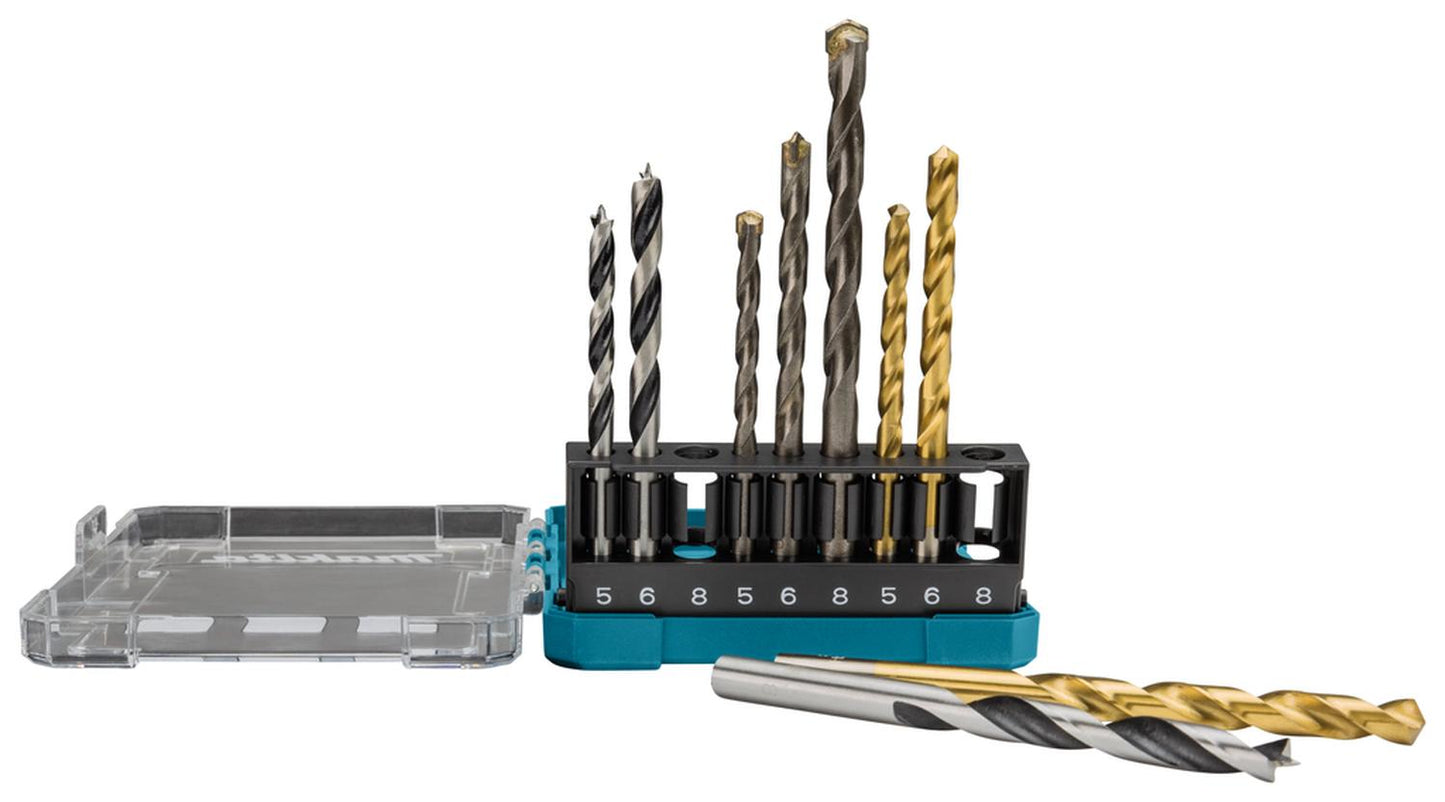 Set Brocas Para Madera/Metal/Concreto (5 - 8) 9 Pzas - Makita - Herram.cl