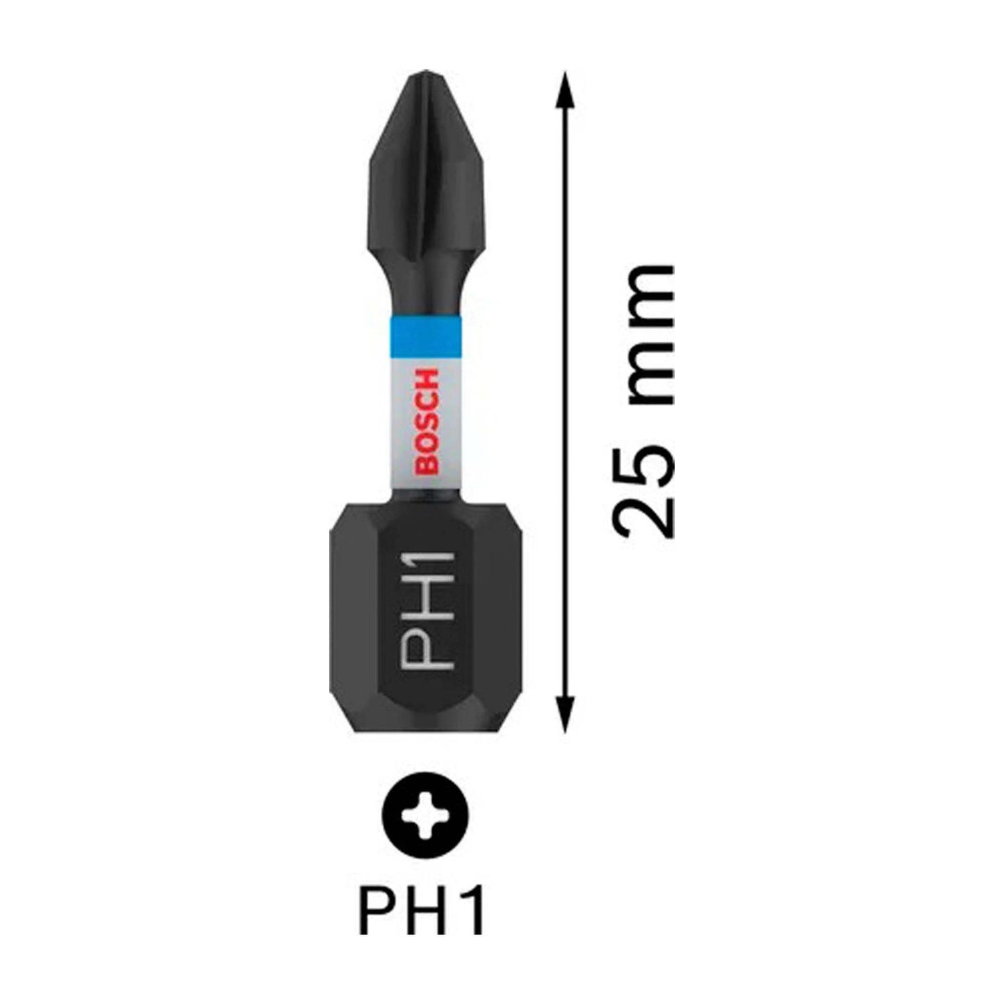 Puntas PRO Impact PH1x25mm 2 Pzas - Bosch - Herram.cl