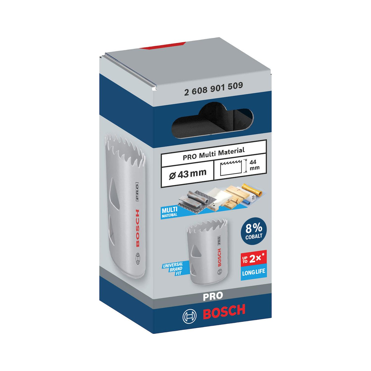 Sierra Copa PRO Bosch Multi Material 8% Co Ø43mm (1-11/16'') - Herram.cl