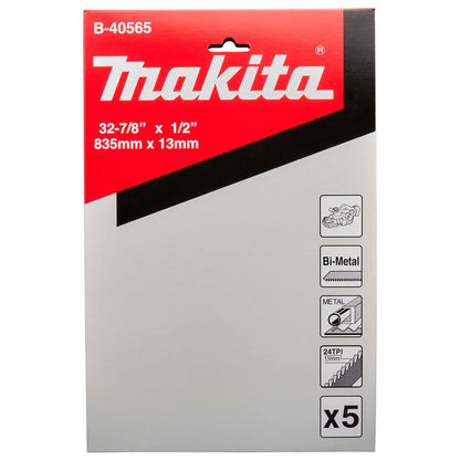 Pack 5 Hojas De Sierra Cinta Bim 835x13mm 24 TPI - Makita - Herram.cl