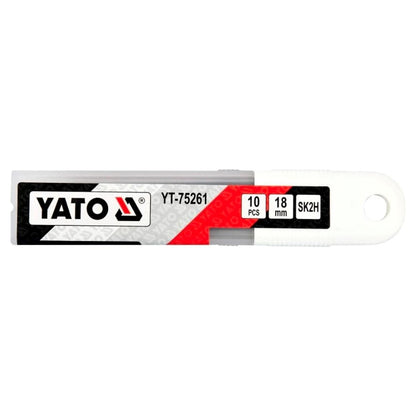 Hojas Repuesto Cuchillo 18mm YATO YT-75261 10 Uds SK2H - Herram.cl