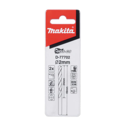 Broca Para Metal HSS-GS 2.0x49mm 2 Pzas - Makita - Herram.cl