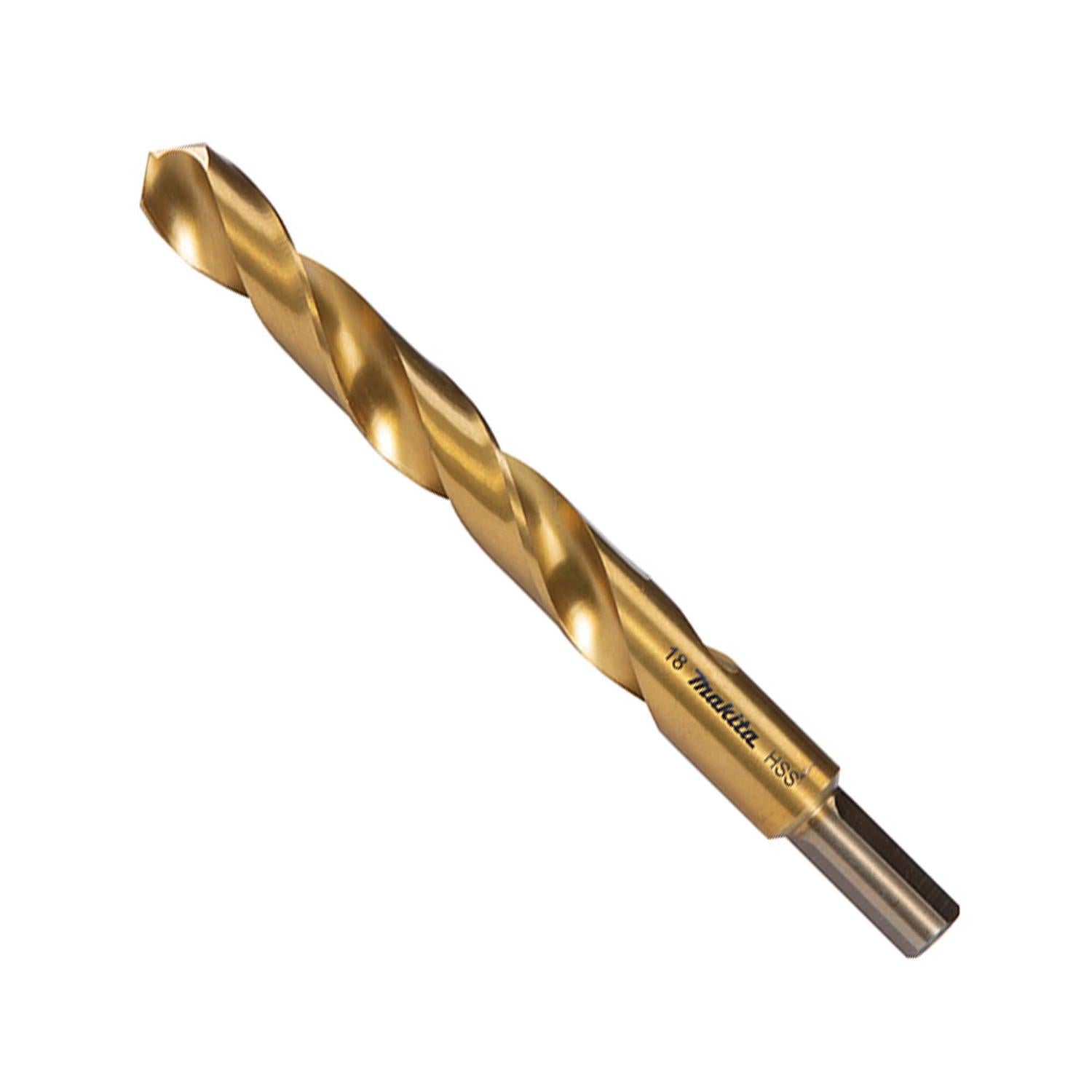 Broca para Metal HSS - TiN 18x191mm vástago reducido – Makita - Herram.cl