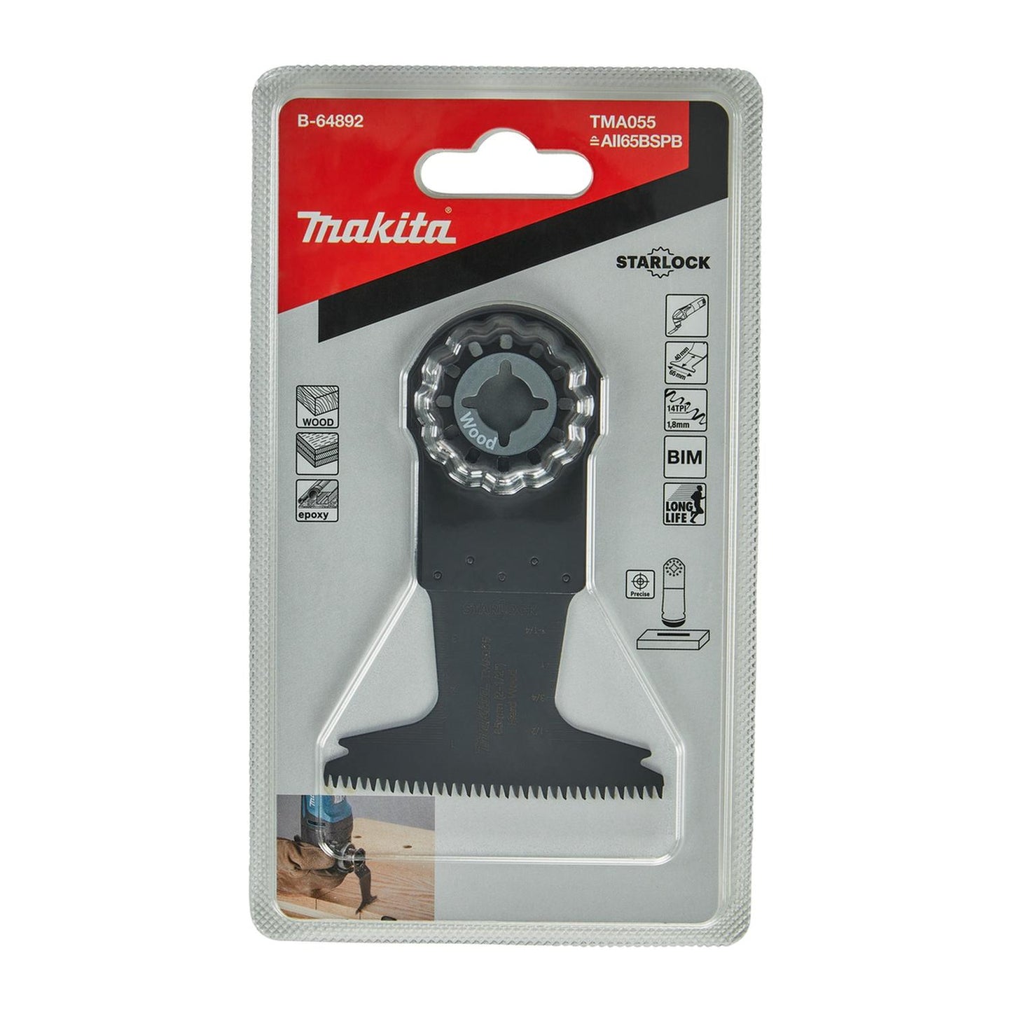 Hoja De inmersión Bim Madera Dura 65x50mm / 14 TPI - Makita - Herram.cl