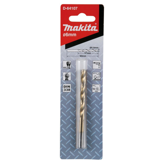 Broca Metal HSS-Tin 6x93mm - Makita - Herram.cl