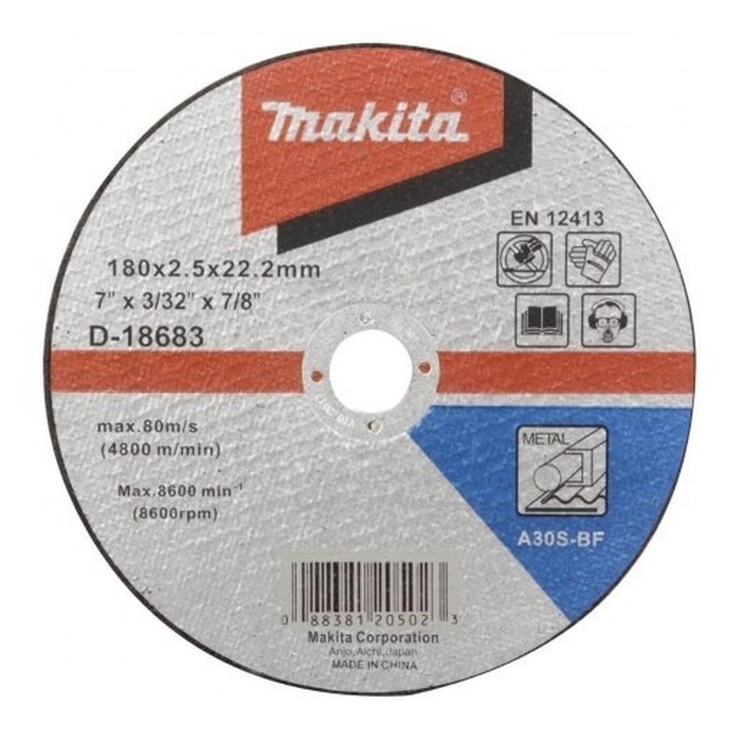 Disco Corte Metal Recto 7''x2,5mm A30S - Makita - Herram.cl