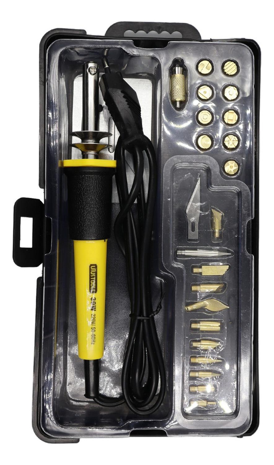 Pirograbador Cautin Con 22 Puntas 30 W - Uyustools - Herram.cl