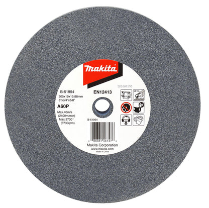 Piedra Para Esmeril de Banco 8''x3/4''x5/8'' A60P - Makita - Herram.cl