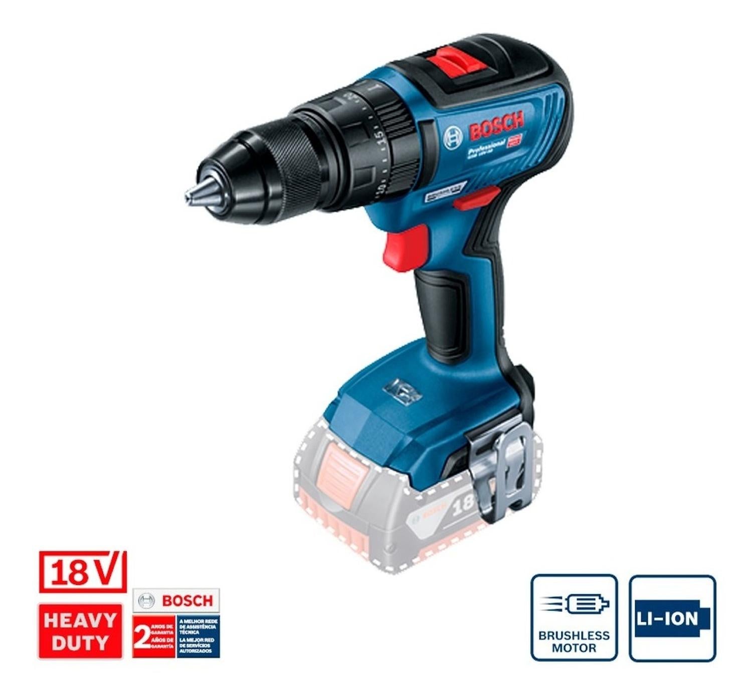 Taladro Atornillador Percutor Bosch Gsb 18v - 50 Bare Tool - Herram.cl